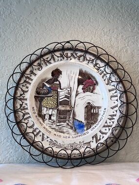 Antique Brownhills Red Riding Hood Alphabet Plate Victorian ABC Transferware